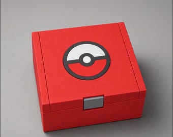Caja para mazos de Pokémon Kanto Badge / Doble compartimento / Magnética / Impresa en 3D