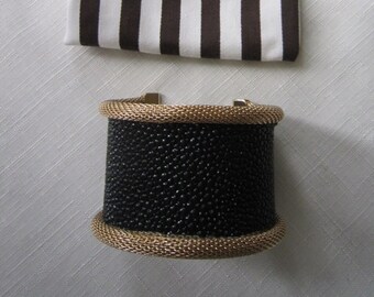 Vintage Henri Bendel Shagreen (Stingray) Cuff Bracelet