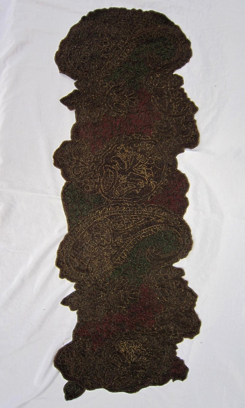 Victorian Beadwork Textile Beadwork on Felt Etsy