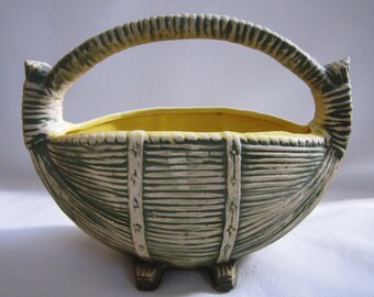 Vintage McCoy Pottery Basket Planter