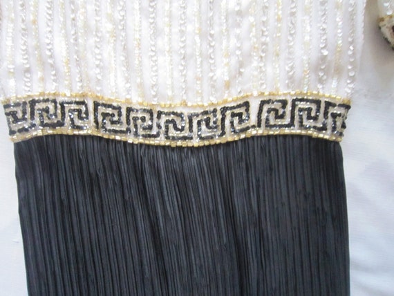 Vintage Sequin George E. Couture Gown, Greek Key - image 3