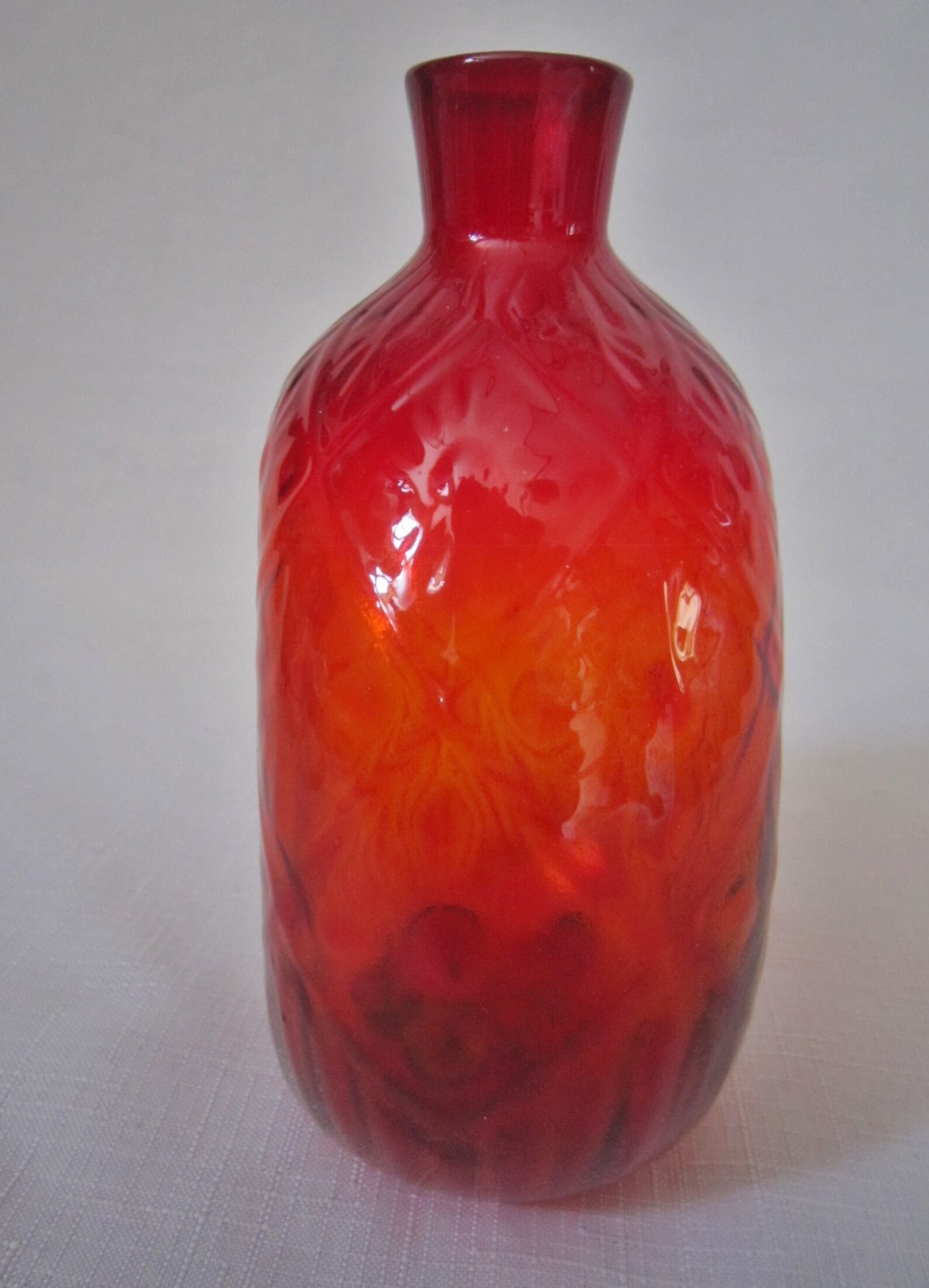 Blenko Amberina Glass Vase Etsy