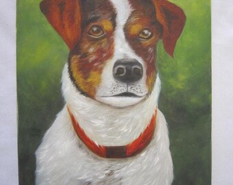 Vintage Oil Portrait Dog, Signed