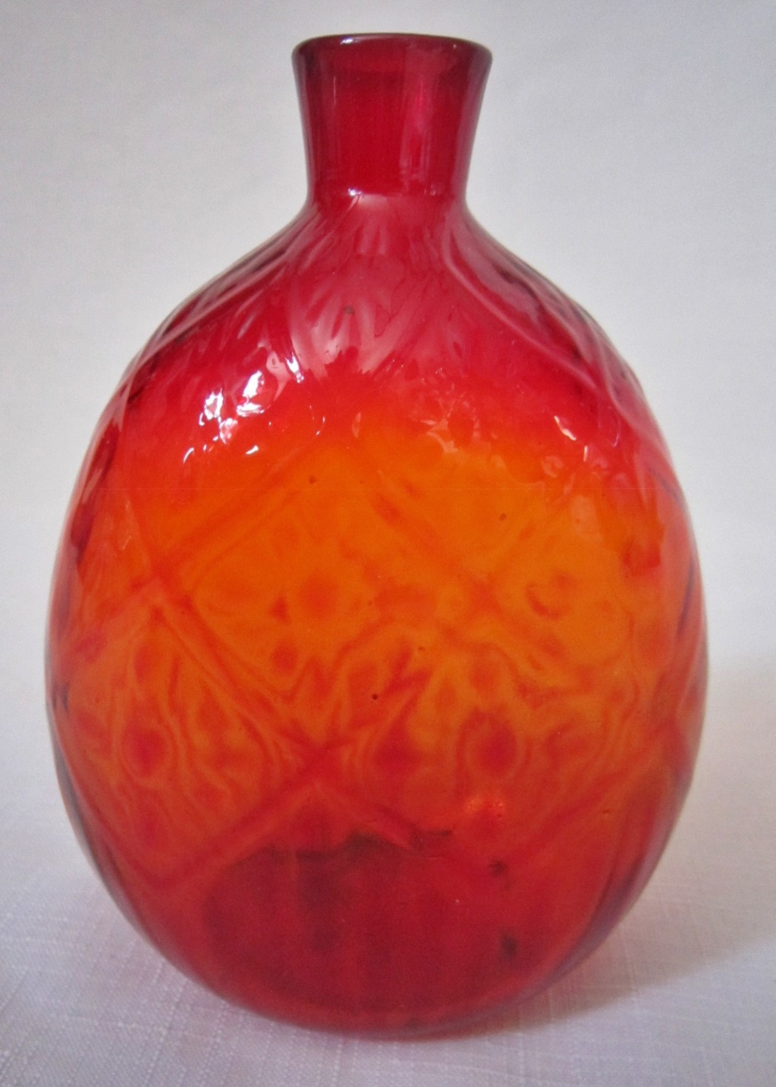 Blenko Amberina Glass Vase Etsy