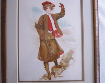 Framed 1908 Lithograph, Maud Stamm