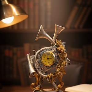 Handcrafted Mini Love-Themed Clocks – Trumpet & Bicycle Decorative Pieces