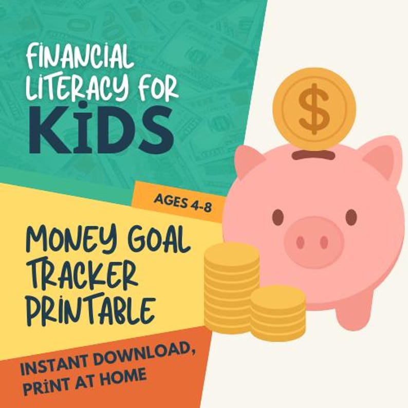Kids Financial Literacy Worksheet, Money Goal Tracker Printable ...