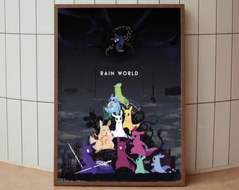 Rain World Poster Print, Gamer Poster, Gaming Room Wall Decor, Video Game Gifts