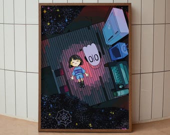 Frisk and Napstablook, Undertale Poster, Wall Art & Home Decor, Indie Game Print, Gaming Poster, Gamer Gift