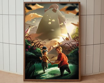 It Takes Two Poster, May & Cody Wall Art, Game Print, Co-Op Adventure Illustration, Game Wall Art, Couples Print, Gamer Room Decor