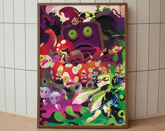 Plakat Splatoon, grafika ścienna i wystrój wnętrz, plakat z grą wideo, prezent dla gracza, wydruki z gier