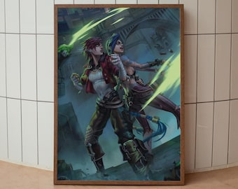 Arcane Jinx and Vi Poster, Arcane Vi Video Game Poster, Gaming Poster,  Game Poster, Gamer Poster Gift , Wall Decor, Game Print, Room