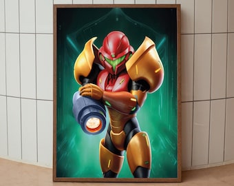 Metroid Fusion Potser, Gaming Poster, Metroid Fusion Prints, Video Game Posters, Samus Aran Poster, Wall Decor Posters, Gaming Gifts