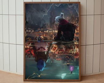 Jinx & Ekko Fan Art Poster, League of Legends Wall Art, Game Poster Decor, Arcane Season 2, Arcane Poster, Jinx Wall Art, Ekko Print