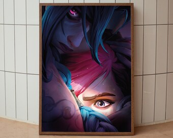 Arcane Jinx and Vi Poster, Arcane Vi Video Game Poster, Gaming Poster,  Game Poster, Gamer Poster Gift , Wall Decor, Game Print, Room
