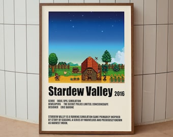 Stardew Valley Poster, Gaming Decor, Gaming Gifts, Minimalist Game Print, Gaming Room Poster, Gaming Print Poster, Gaming Wall Art