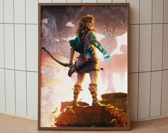 The Legend of Zelda Breathe of the Wild Poster Wall Art, The Legend of Zelda Video Game Poster, Gaming Poster, Game Poster