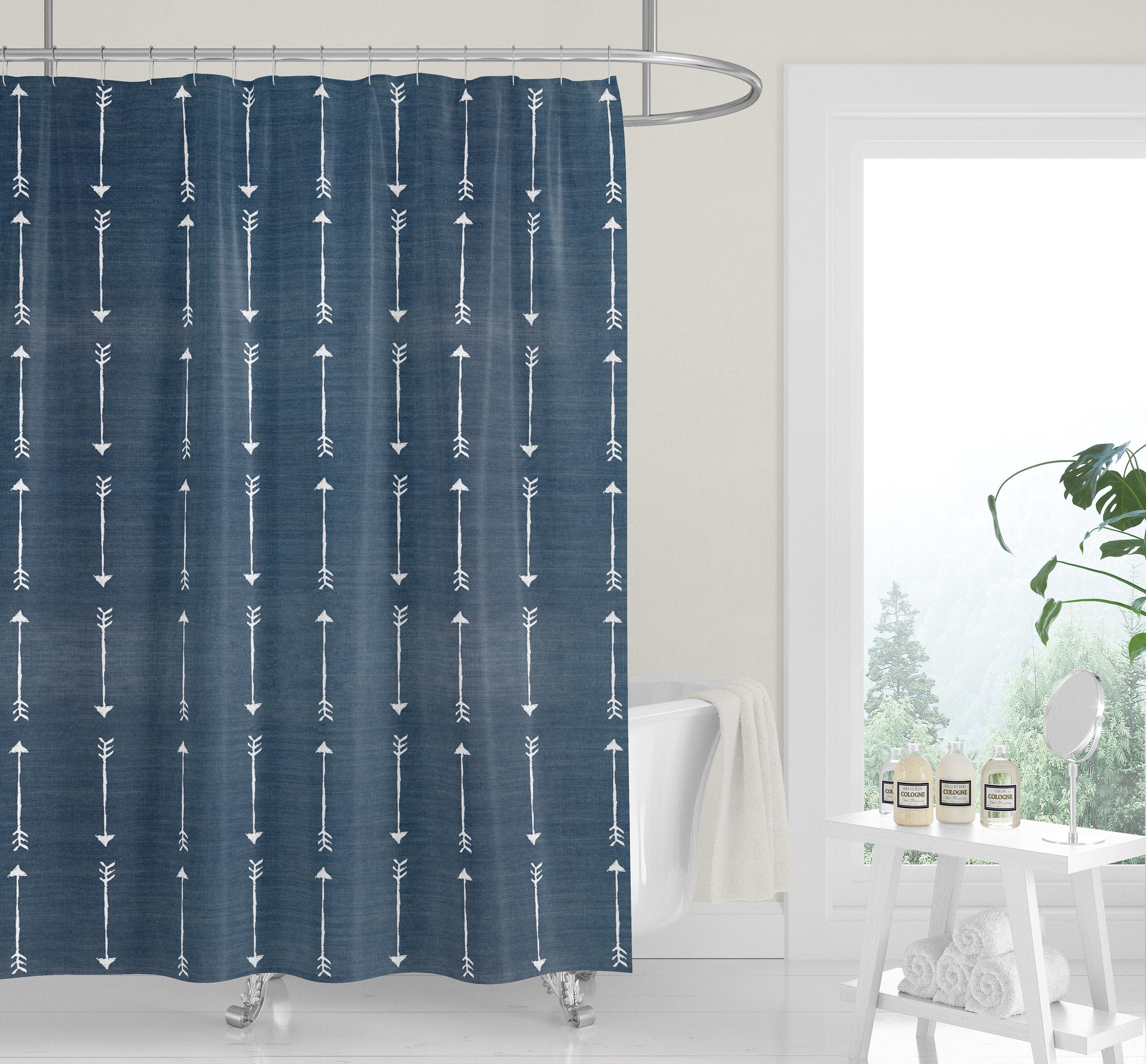 Western Blue Jean Curtain and Valance With FREE Shipping! 