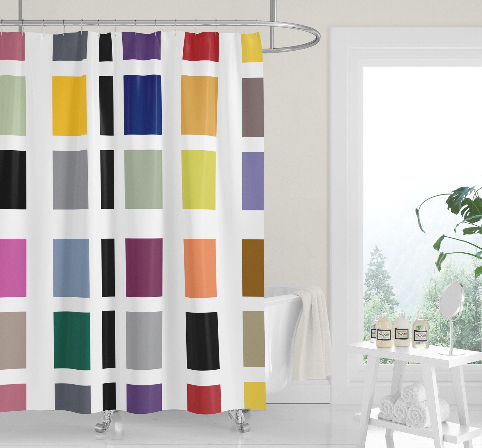 clear colorful shower curtain