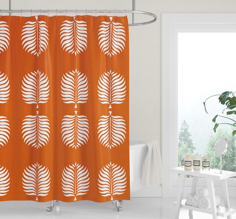 Premium FABRIC SHOWER CURTAIN Tropical Island Dark Blue White Etsy