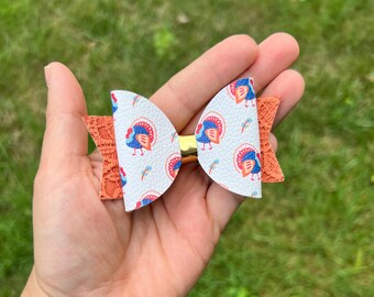 Thanksgiving bow, Thanksgiving hair bow, fall hair bows for toddler, fall hair clip, fall bows for girls, fall headband baby