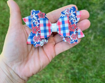 4th of July hair bow, 4th of July outfit baby girl, 4th of July headband baby, patriotic hair bow for girls, USA hair bow, rainbow bow bow