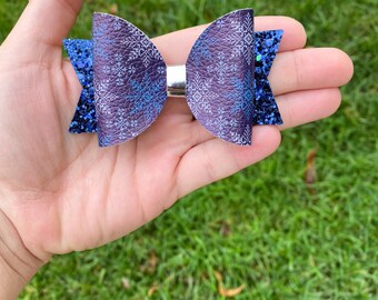 snowflake bow, snowflake headband, winter hair bow for girls, winter headband, blue headband, blue bow