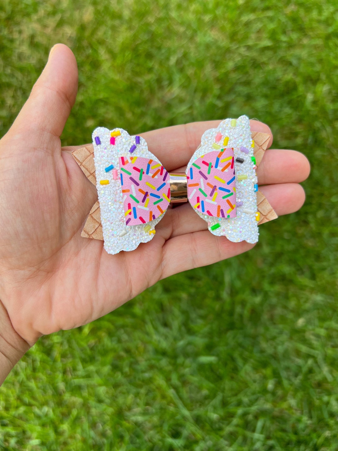 Ice Cream Hair Clip, Ice Cream Hair Bow, Ice Cream Headband, Ice Cream