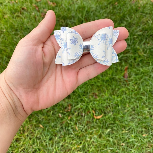 snowflake bow for toddler, snowflake hair accessories for girls, snowflake headband baby