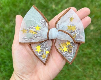 football bows, football hair bow for girls, footbal hair clips, shaker bows, football hair ties, sports bows, football sister