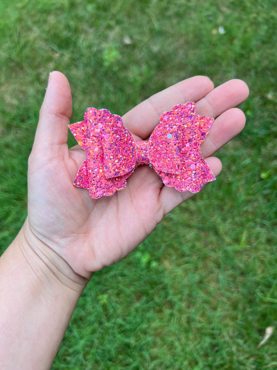 Glitter Hair Bow, Raspberry Bow, Fall Hair Bows for Toddler, Fall Hair ...