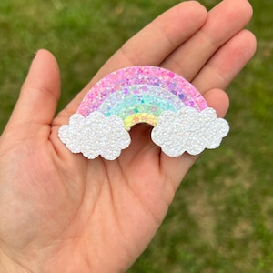 rainbow hair clip, rainbow hair accessories for girls, rainbow bow, rainbow barrette,