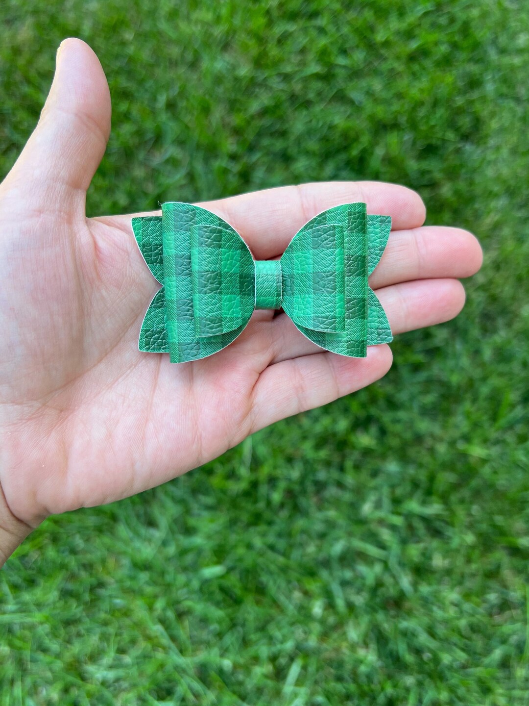 Fall Chair Bows Plaid Hair Bow, Green Plaid Bow, Fall Hair Bows for Toddler, Fall Hair ...