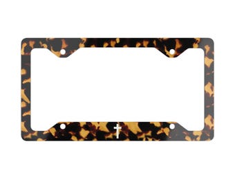 Christian Cross Tortoise Shell License Plate Frame, Mother's Day, 16th Birthday