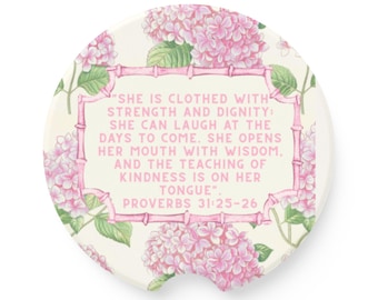 Mother's Day Bible Verse, Car Coaster: Proverbs 31, Sandstone Auto Accessories