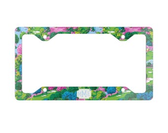 Monogramm Initial Golf Golf Platz Augusta Nummernschildrahmen: Personalisierter 16