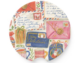 Christmas Car Coasters: Personalized Sandstone Auto Accessories, 16th Birthday