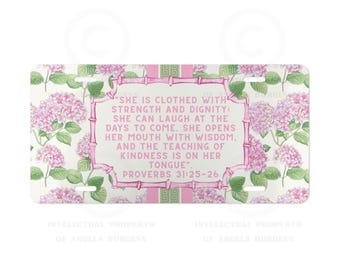 Mother's Day Bible Verse,  License Plate: Proverbs 31
