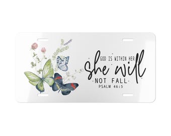 God is Within Her License Plate: Mother's Day, Bible Verse Psalms 46