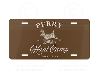 Father's Day Personalized Hunt Club License Plate: State, Duck, Dog, Deer Camp