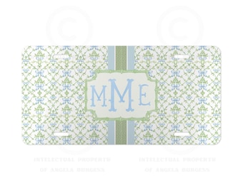 Personalized Blue Hydrangea License Plate, Sweet 16th Birthday!