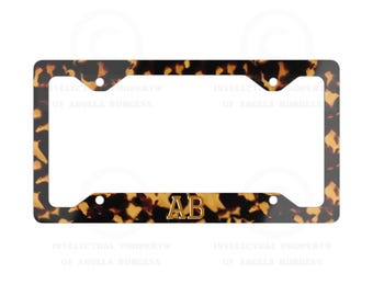 Personalized Tortoise Shell License Plate Frame