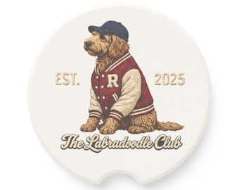 The Labradoodle Club Car Coasters: Personalized Sandstone Auto Accessories, 16th Birthday