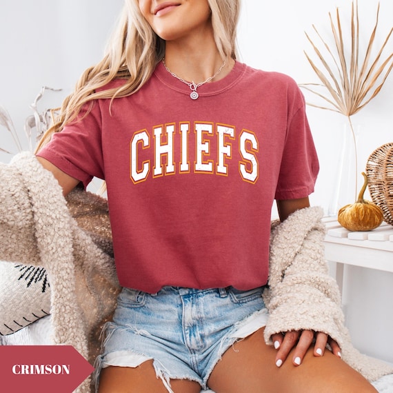Comfort Colors® Chiefs Football Shirt, KC Football Fan Tee, Vintage Game Day T-Shirt, Chiefs Fan Gift for Her