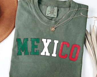 Comfort Colors® Mexico Soccer Cup Shirt - Retro Mexico Football Tee - Personalized Fan Gear - Soccer Fan Gift - Unisex Sporty Shirt