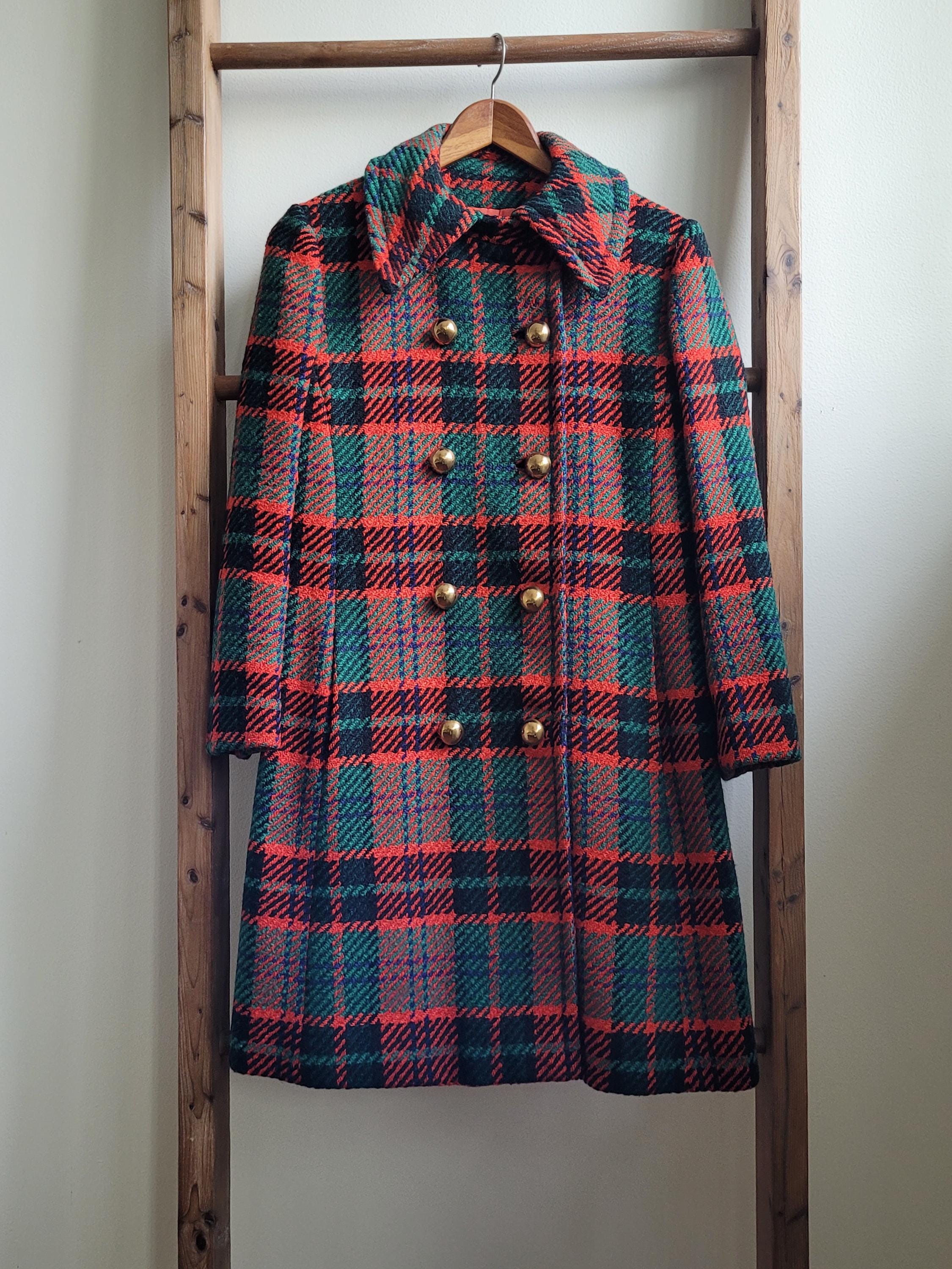 Vintage Plaid Coat - Etsy