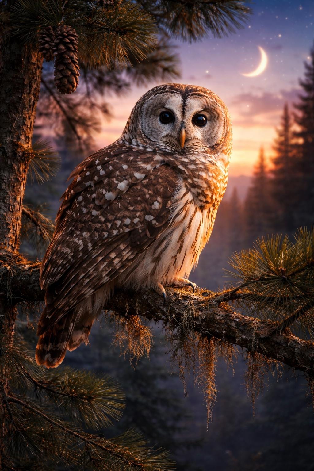 Owl starting his day