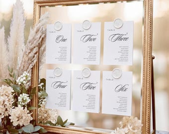 Classic Personalized Wedding Seating Chart Cards, Printed (5х7 inches)