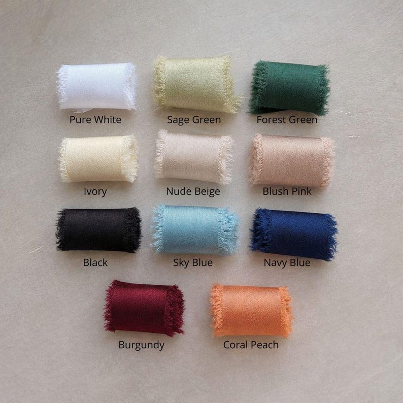 Salviagröna bröllopsplaceringskort med sidenband, personliga namnetiketter (8,5 x 5 cm) bild 5