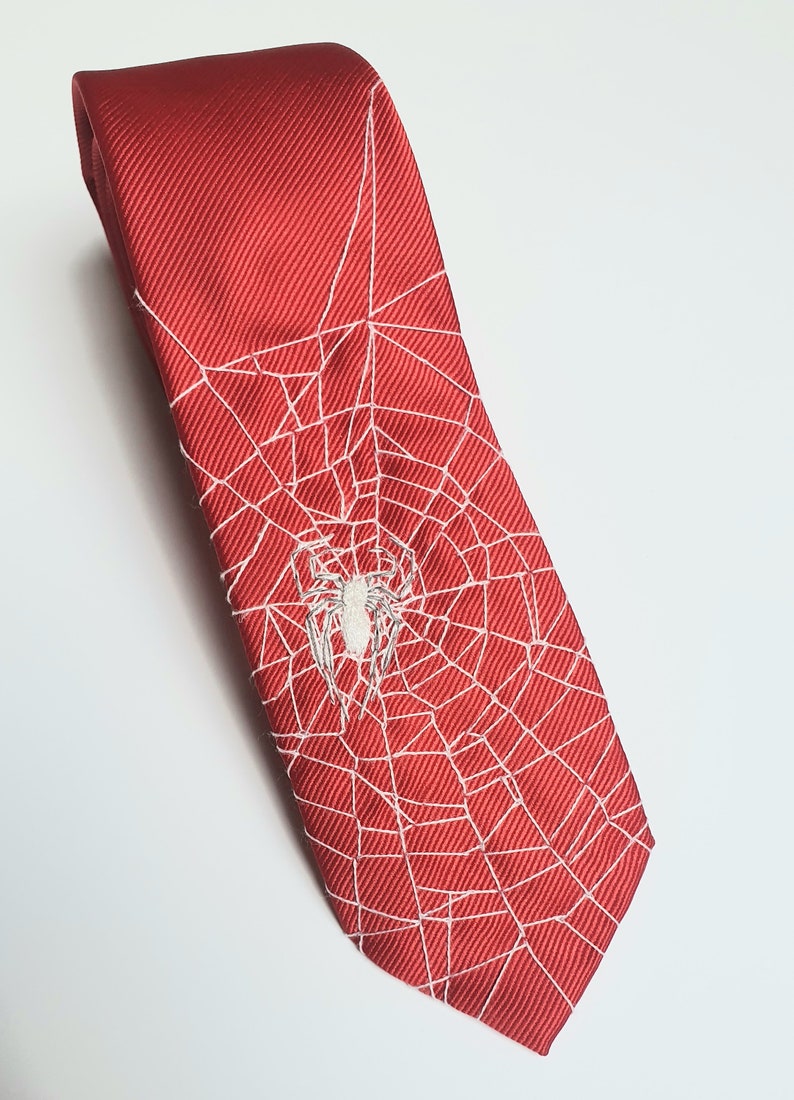 Krawatte mit Spinnennetz Stickerei Spider-Man image 5